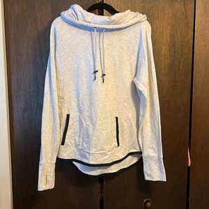 Hooded Athleta athletic shirt like gray black accents extra large